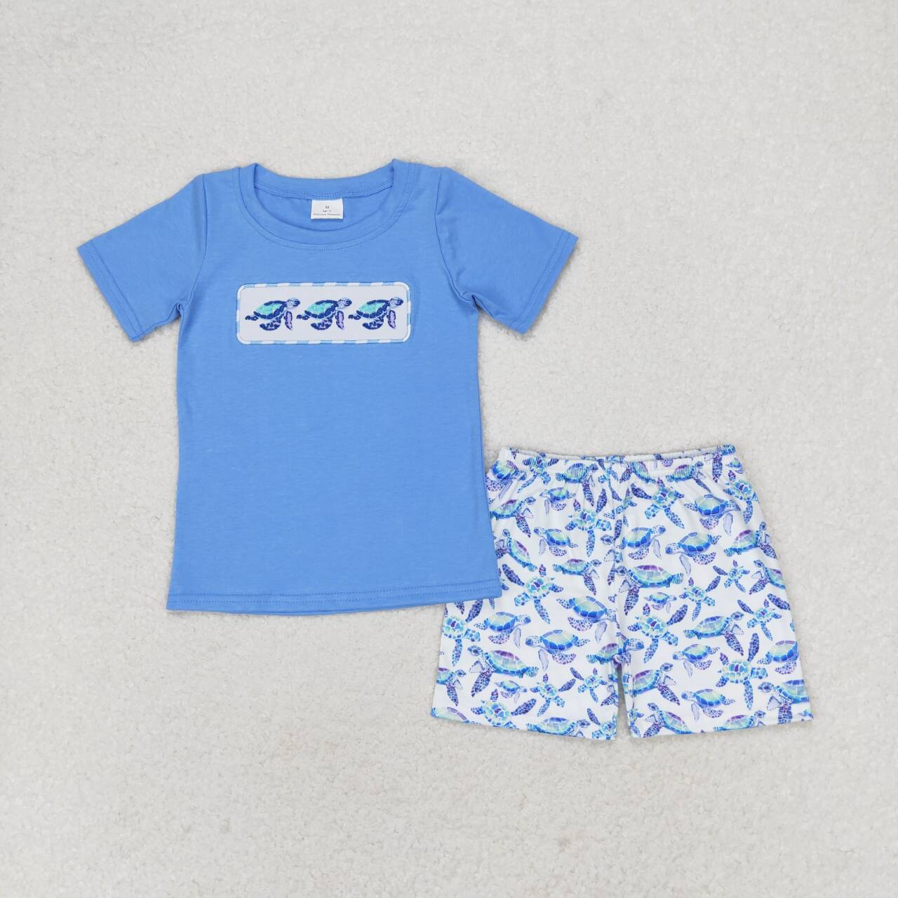 embroidery sea turtle baby boy summer clothes