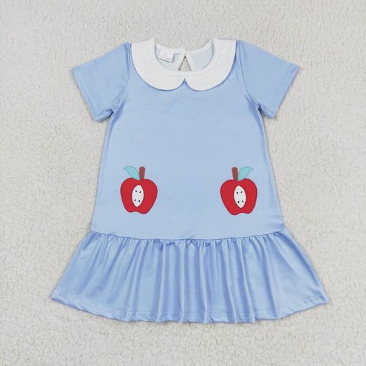 girls back to school apple dress