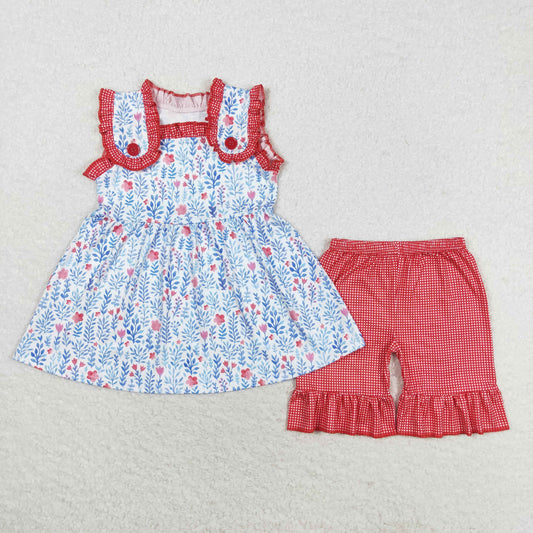 baby girls floral button shirt coral shorts summer outfit