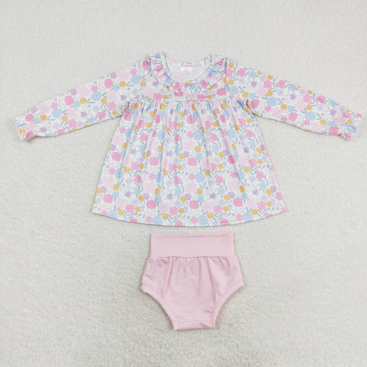 pink blue floral summer bummies set