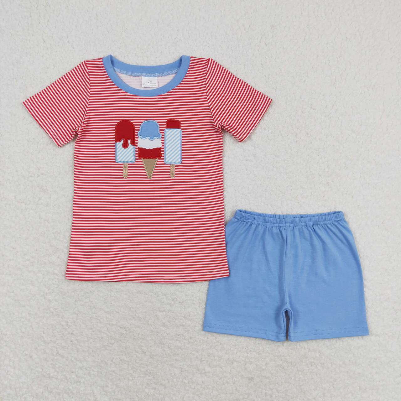 embroidery july 4th popsicle clothing set