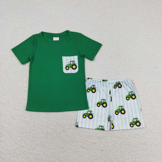 green farm tractor baby boy clothes