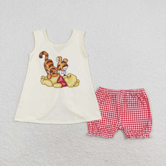 wholesale girls cartoon bear tiger summer outfit