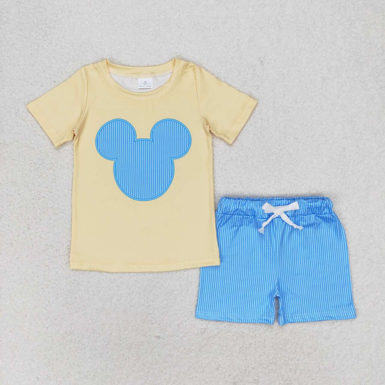 blue stripes cartoon clothing set