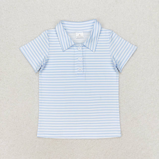 blue stripes baby boy polo shirt