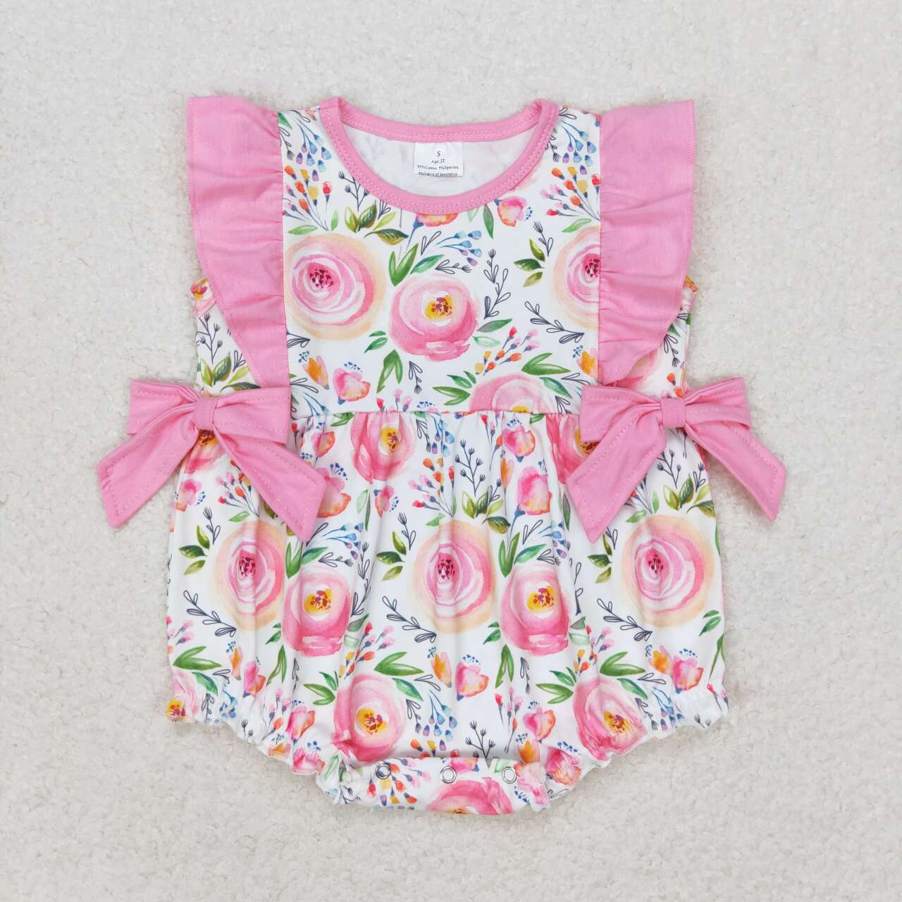 infant toddle girls pink floral romper