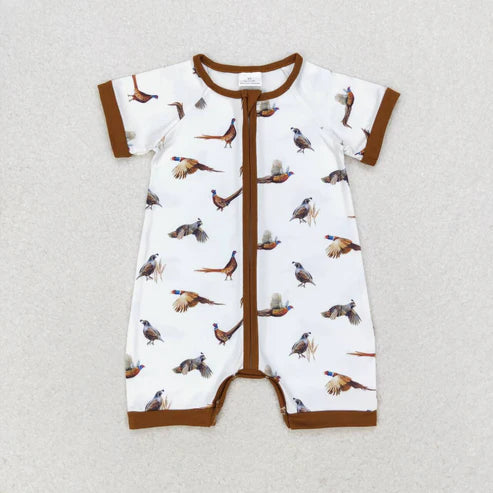 big brother brown pocket shirt forest bird shorts matching clothing set