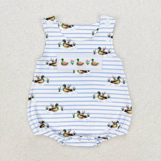 toddle baby boy embroidery  mallard duck romper