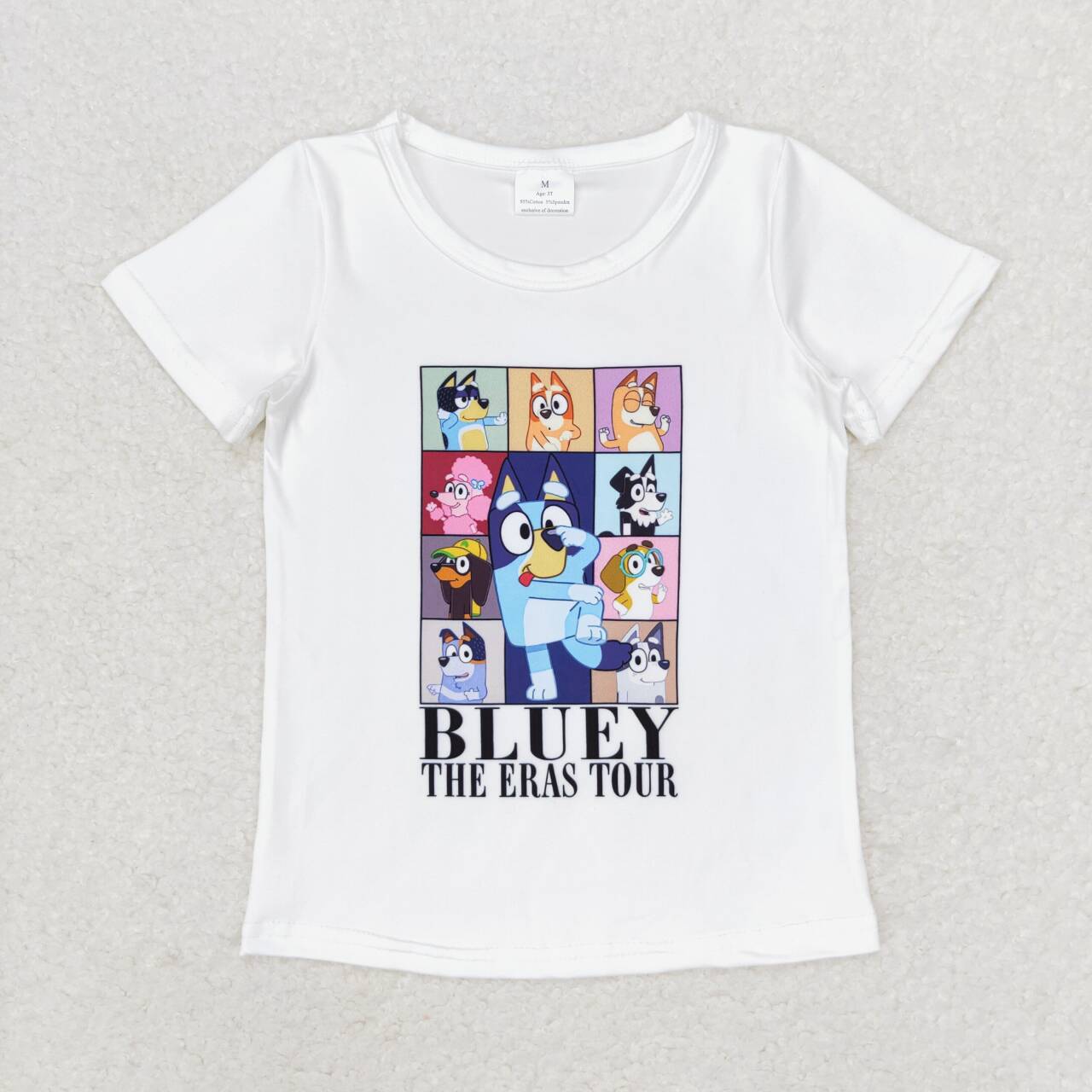 infant baby boy blue cartoon dog short sleeve shirt