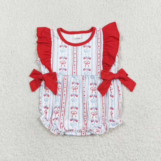 American flag baby girls july 4th romper