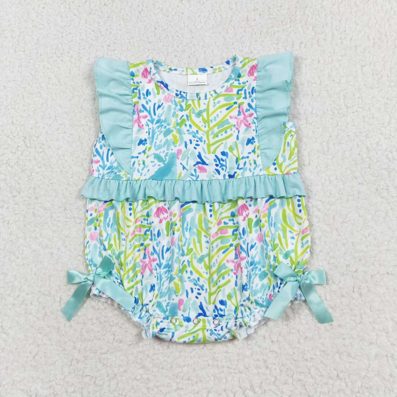 toddle girl blue floral romper