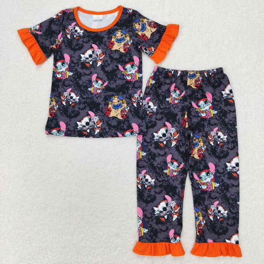 baby girl short sleeve halloween cartoon outfit