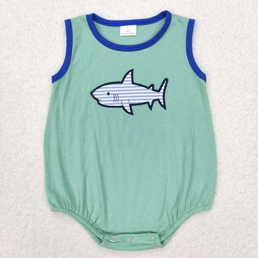 toddle baby boy embroidery whale beach romper