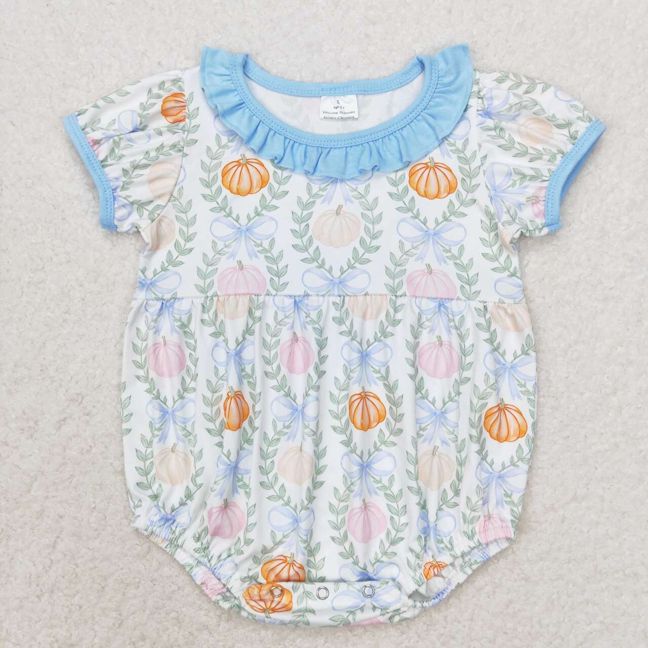 toddle baby girl floral pumpkin romper