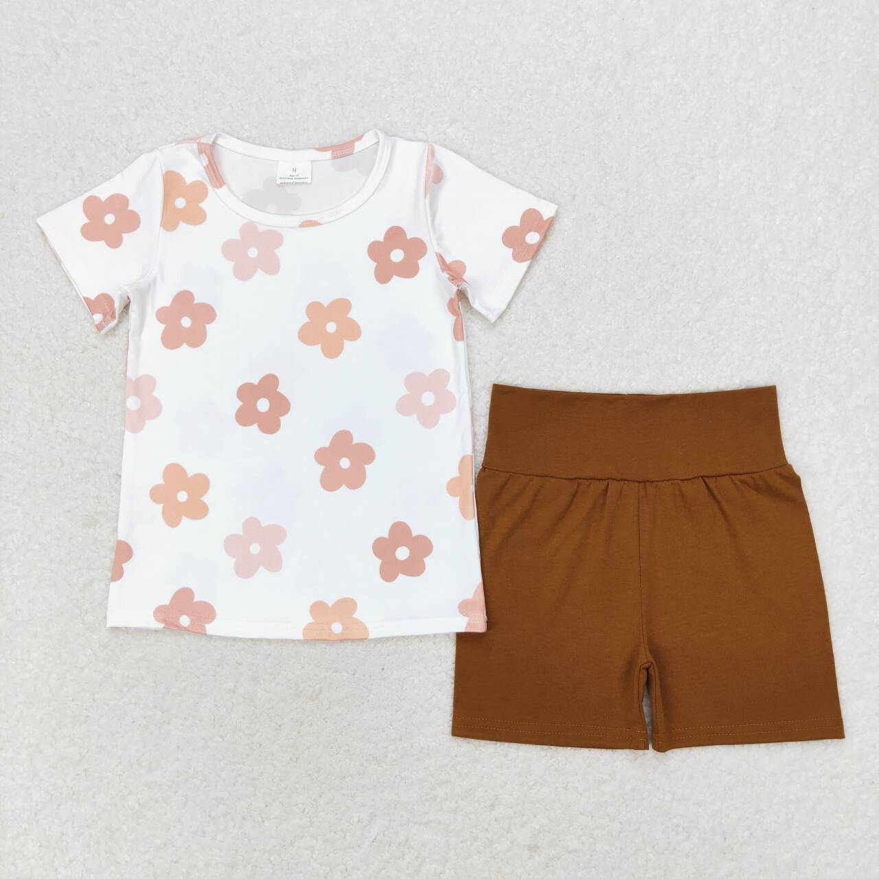 white flower shirt brown shorts summer clothes