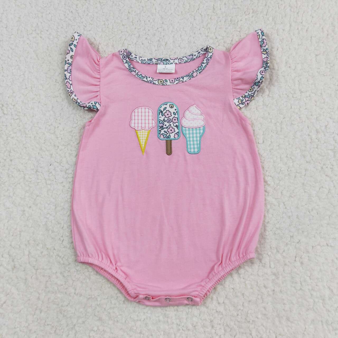 toddle baby girls embroidery popsicle romper