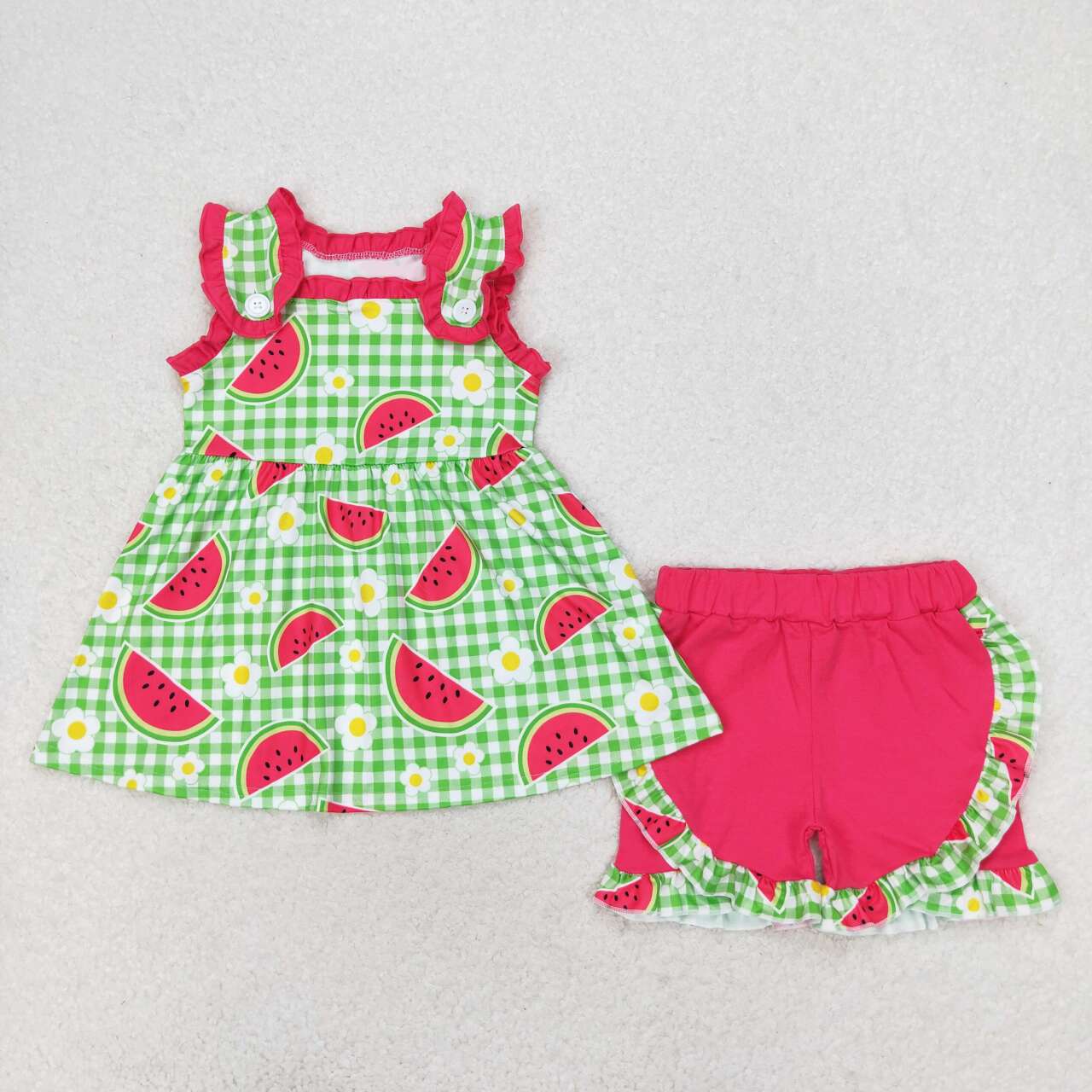 girls watermelon flower design summer outfit