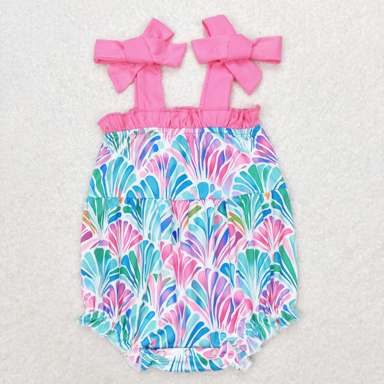 newborn beach seashell straps romper