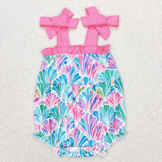 newborn beach seashell straps romper