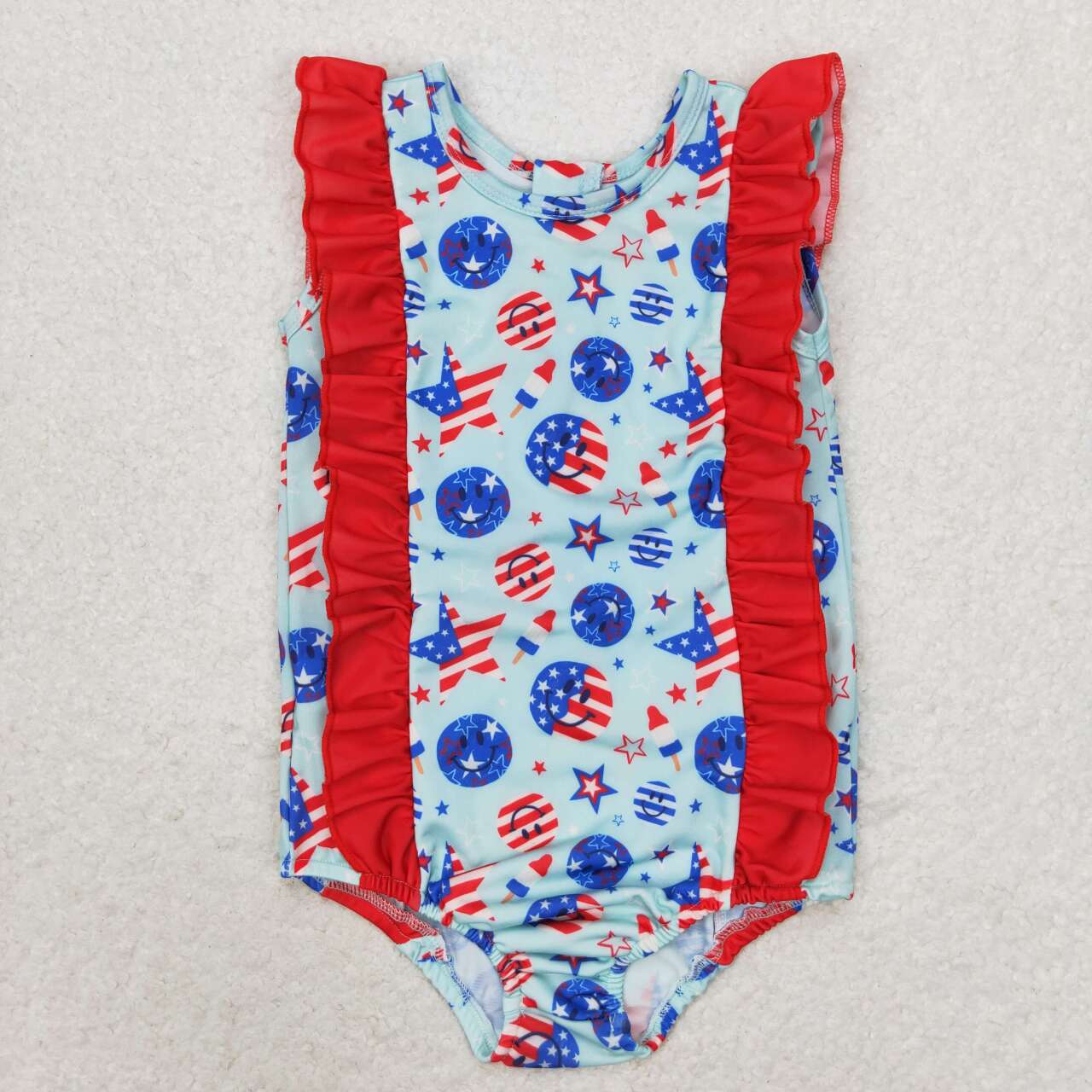 infant baby girls one piece july 4th popsicle swimwear