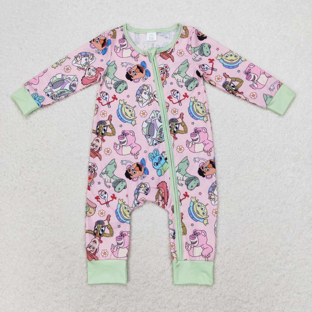 toddle baby cartoon story zip bamboo romper