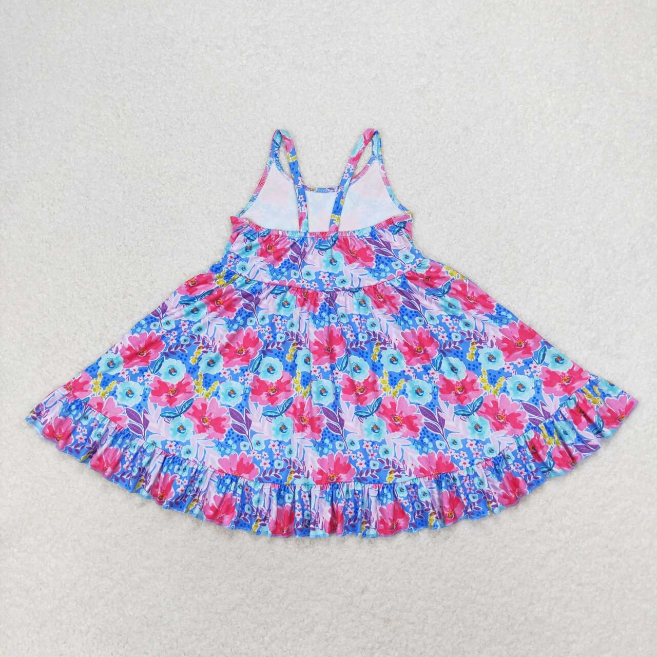 wholesale hot pink navy blue floral boutique dress