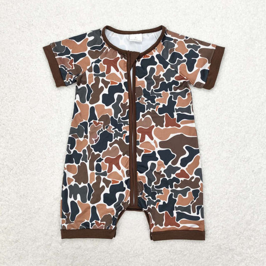 baby boy short sleeve camo romper