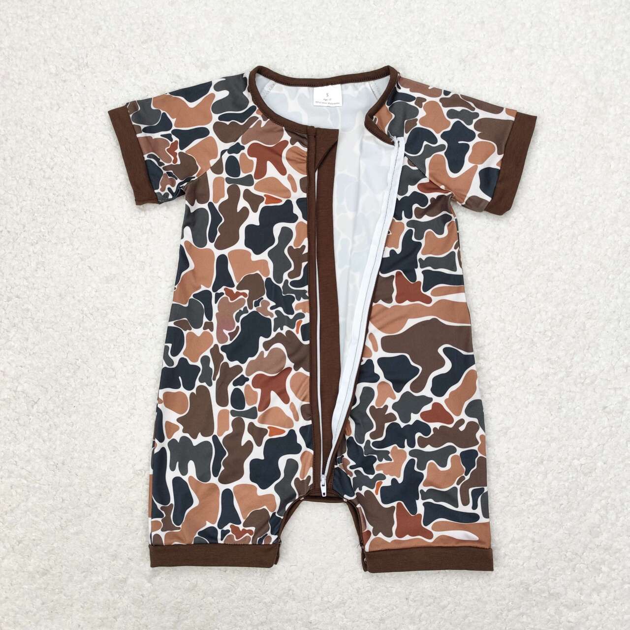 baby boy short sleeve camo romper