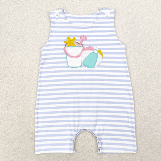 toddle baby boy embroidery summer beach tool romper