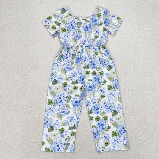 baby girls blue floral romper  jumpsuit