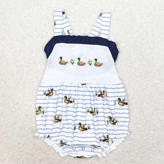 toddle baby girl embroidery mallard duck romper