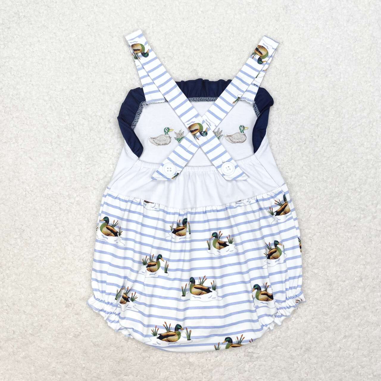 toddle baby girl embroidery mallard duck romper