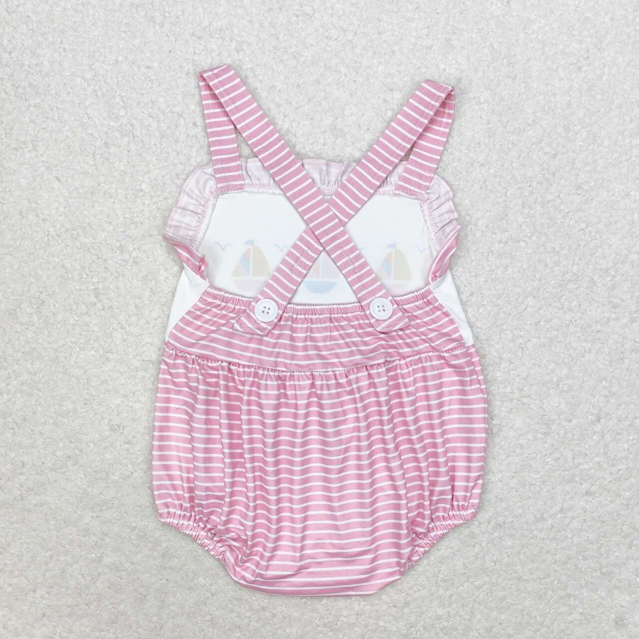 toddle girls sailboat pink stripes romper