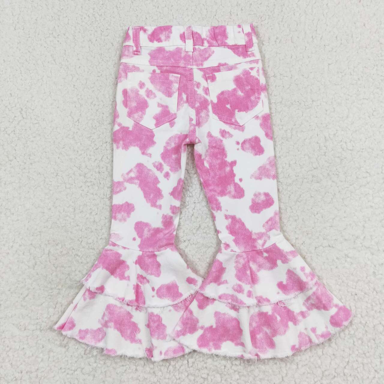 pink cowhide jeans bell bottoms