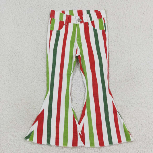 baby girls green red christmas jeans bell bottoms