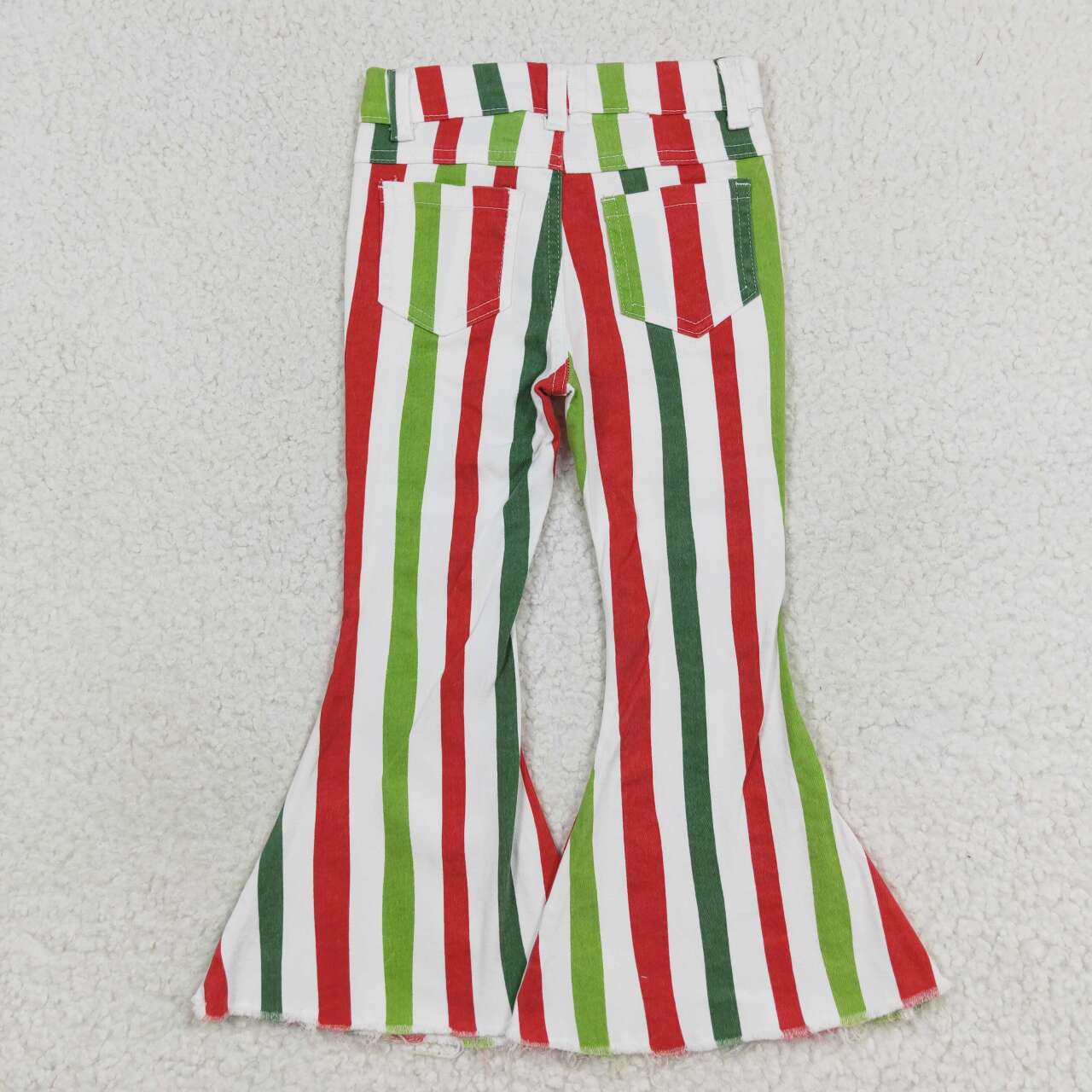 baby girls green red christmas jeans bell bottoms