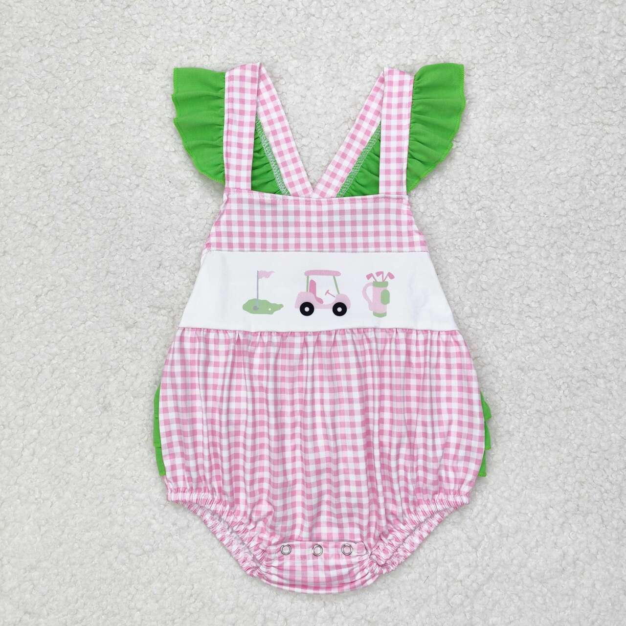 one in hole toddle girl golf romper