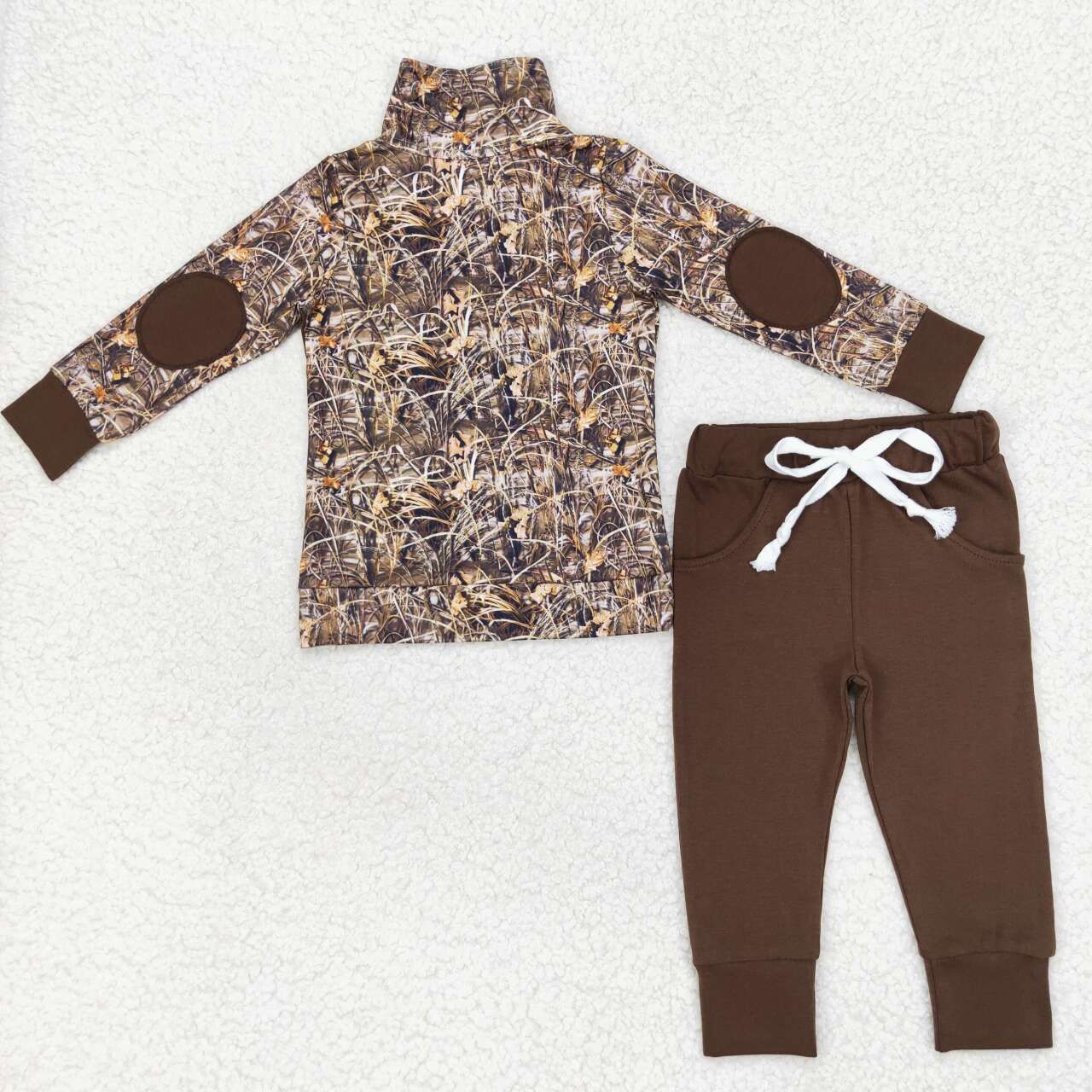 hot sale baby boy long sleeve fall winter camo clothes set