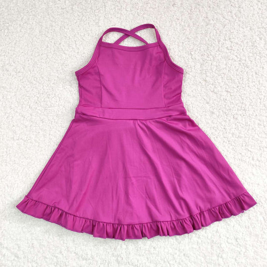 baby girls one piece purple athletic dress