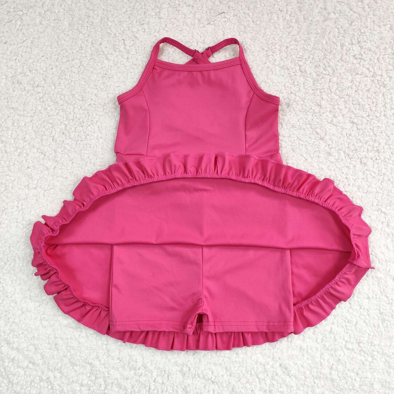 baby girls one piece hot pink athletic dress