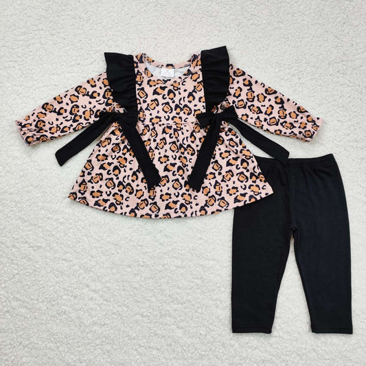 infant baby girls cheetah print boutique clothing set