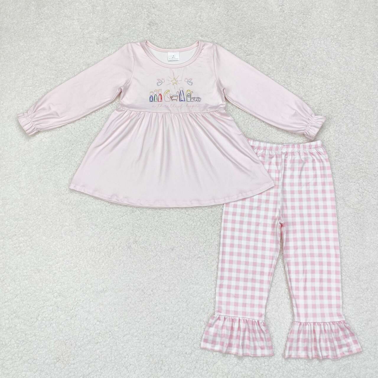 wholesale girls pink jesus matching clothing set preorder