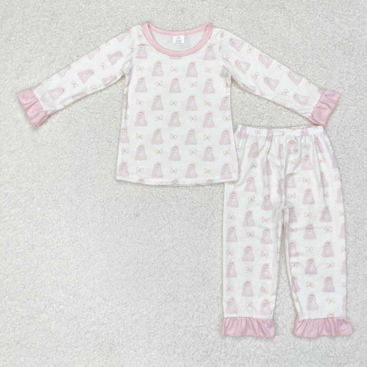 infant baby girls halloween pink ghost bamboo clothes