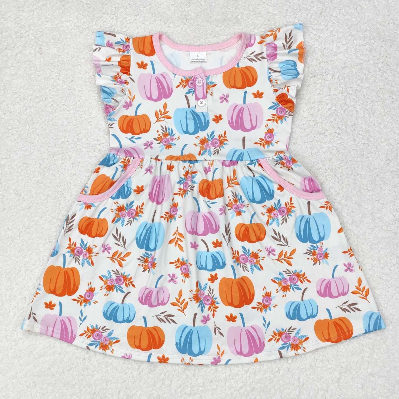 Baby girl colorful pumpkin fall season dress