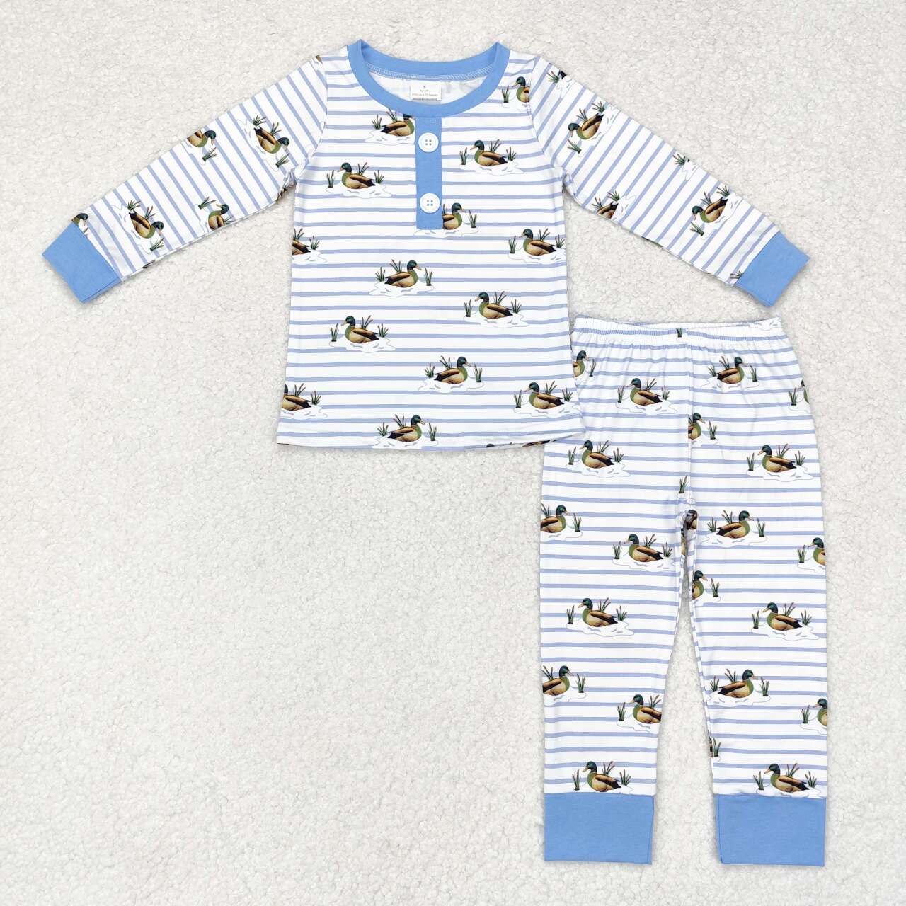 baby boy  mallard duck long sleeve pajama set outfit