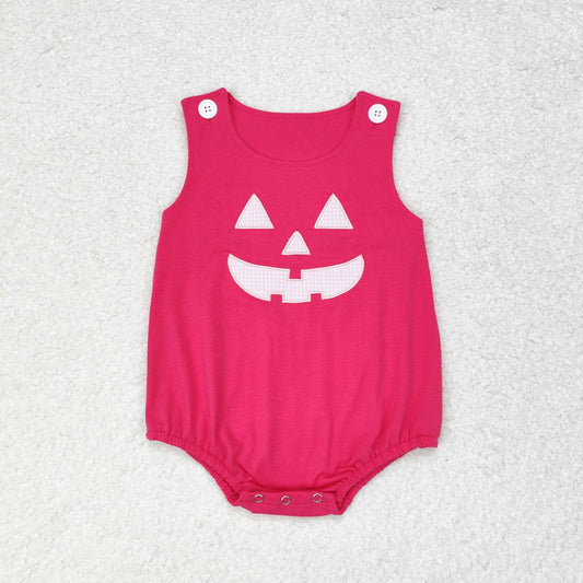 infant toddle baby girls embroidery halloween skull romper preorder