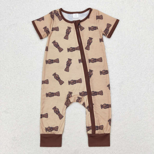 toddle baby boy duck call short sleeve zip romper