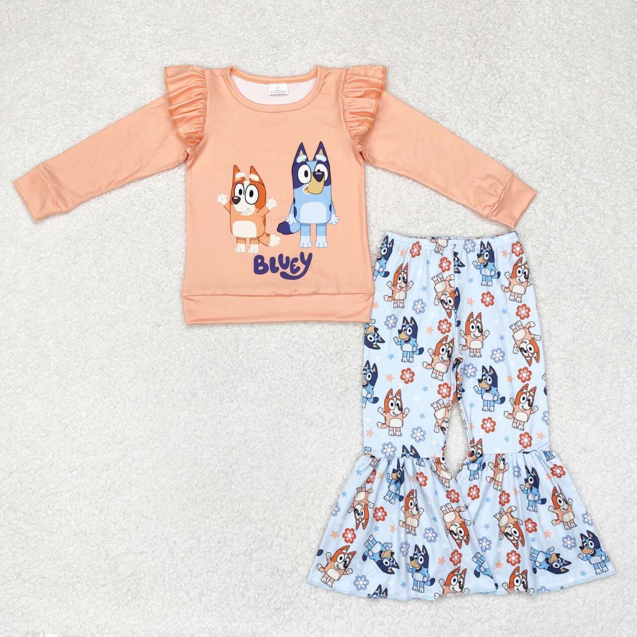 toddle baby girls long sleeve blue cartoon dog clothes