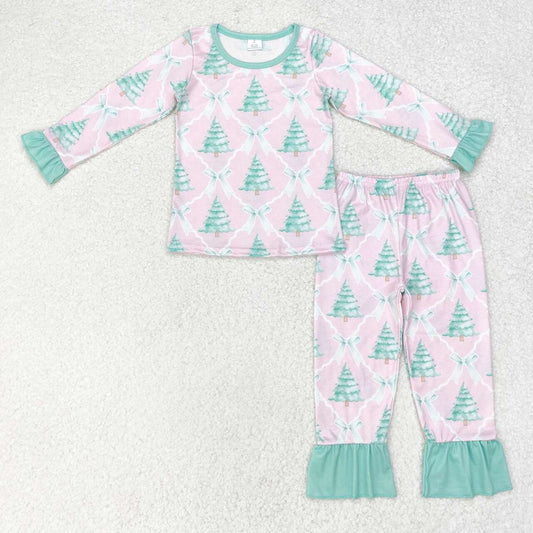 christmas tree long sleeve bamboo pajama set  clothes