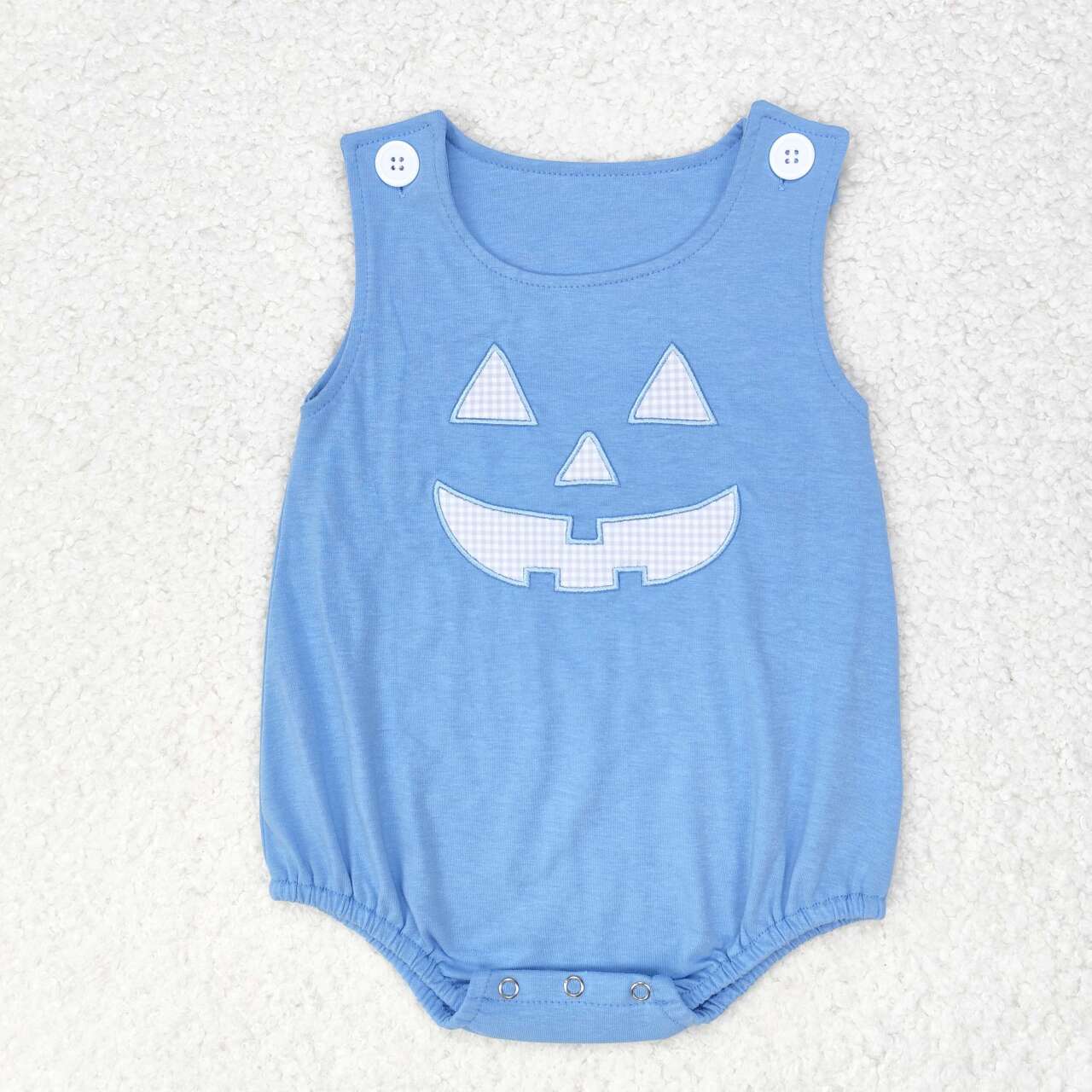 infant toddle baby boy embroidery halloween pumpkin skull romper